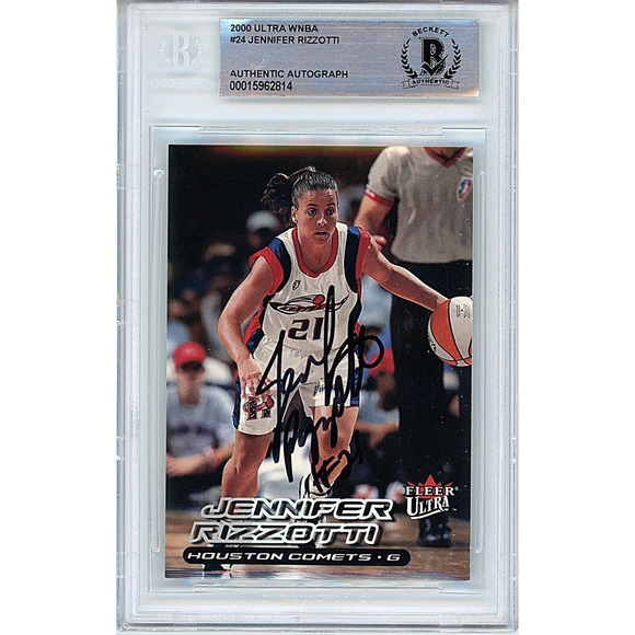 Jennifer Rizzotti Houston Comets Autographed 2000 Fleer Ultra WNBA Card Beckett - Picture 1 of 4